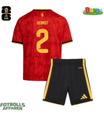 Belgien Zeno Debast #2 Hemmaställ Barn VM 2026 Kortärmad (+ Korta byxor)